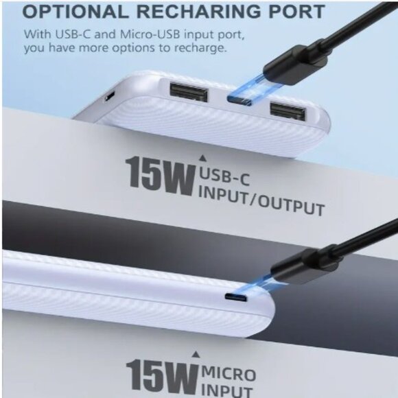 Pink 10000mAh Ultra-Slim Power Bank - Picture 5 of 7